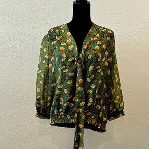 NWT Gibson floral blouse with 3/4 sleeves